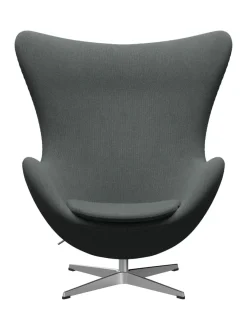 Ægget, sort læder/aluminium af Arne Jacobsen<Fritz Hansen Online