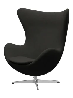 Ægget, sort læder/aluminium af Arne Jacobsen<Fritz Hansen Online