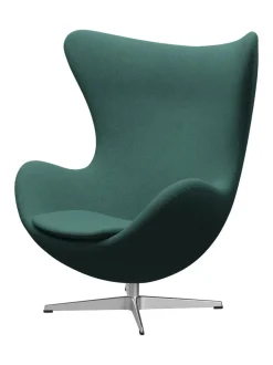 Ægget, sort læder/aluminium af Arne Jacobsen<Fritz Hansen Online