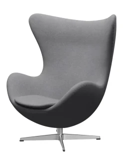 Ægget, sort læder/aluminium af Arne Jacobsen<Fritz Hansen Online