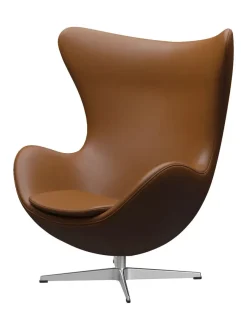 Ægget, sort læder/aluminium af Arne Jacobsen<Fritz Hansen Online
