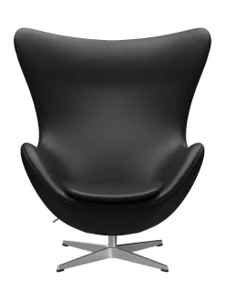 Ægget, sort læder/aluminium af Arne Jacobsen<Fritz Hansen Online