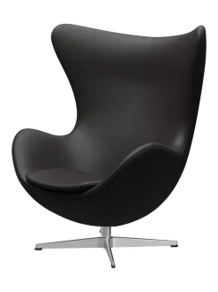Ægget, sort læder/aluminium af Arne Jacobsen<Fritz Hansen Online