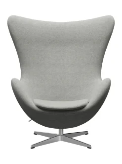 Ægget, sort læder/aluminium af Arne Jacobsen<Fritz Hansen Online