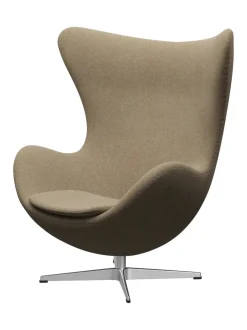 Ægget, sort læder/aluminium af Arne Jacobsen<Fritz Hansen Online