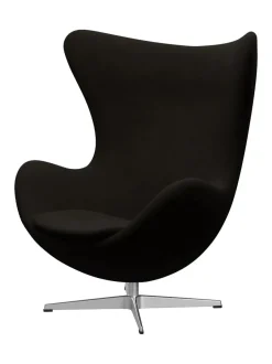 Ægget, sort læder/aluminium af Arne Jacobsen<Fritz Hansen Online