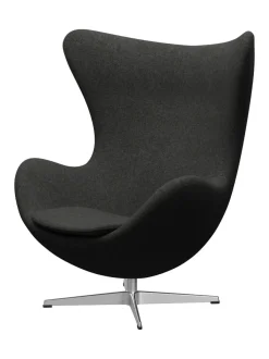 Ægget, sort læder/aluminium af Arne Jacobsen<Fritz Hansen Online