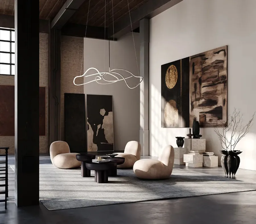 Ghost Chandelier, Big, Chrome fra<101 Copenhagen New