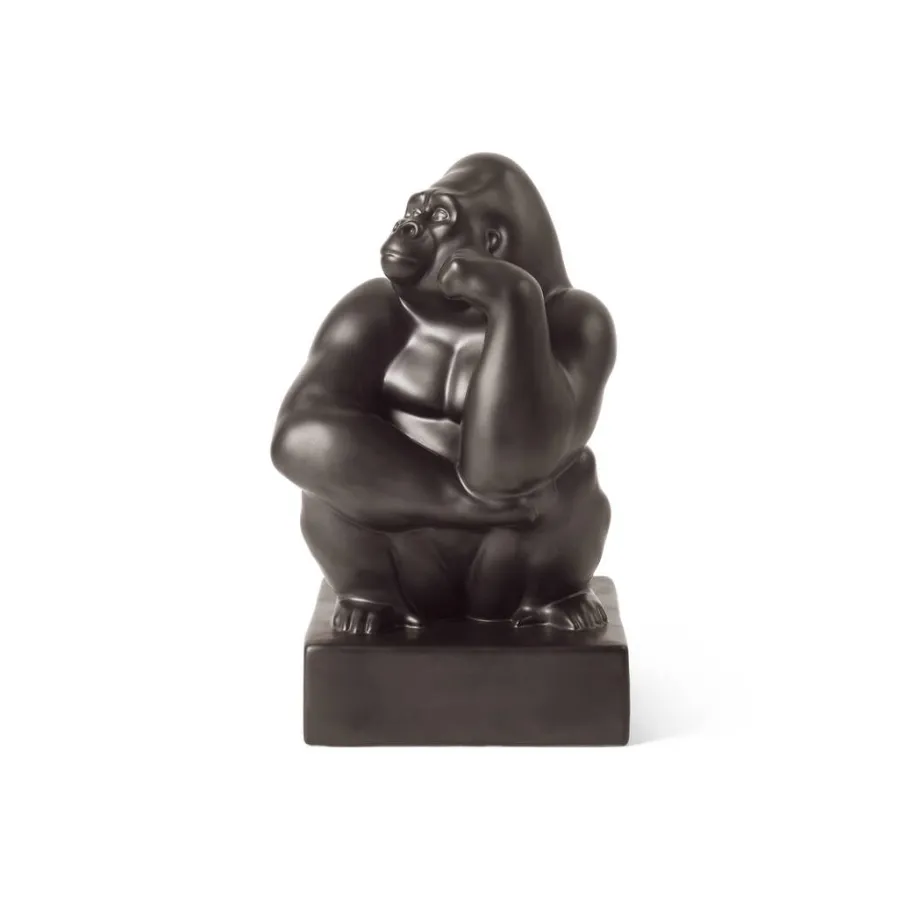 Gorilla med hånden mod kinden fra<Royal Copenhagen Hot