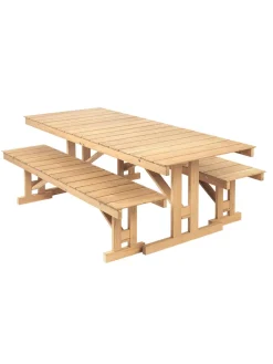 Havemøbelsæt, 2 bænke og bord af Børge Mogensen<Carl Hansen & Søn New