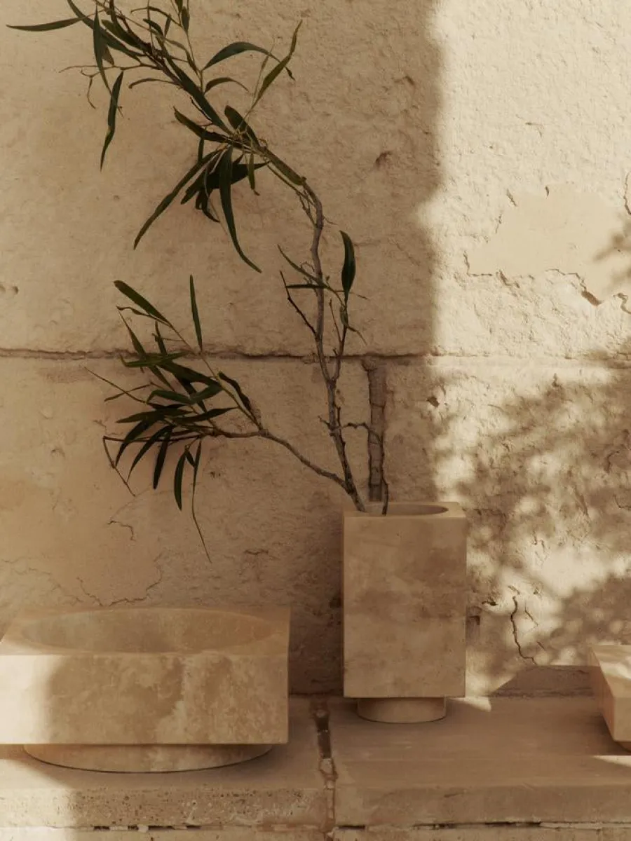 Hew vase, travertin fra<Ferm Living Discount