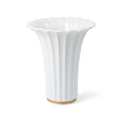 Hvid vase med guldkant, 23 cm fra<Royal Copenhagen Clearance