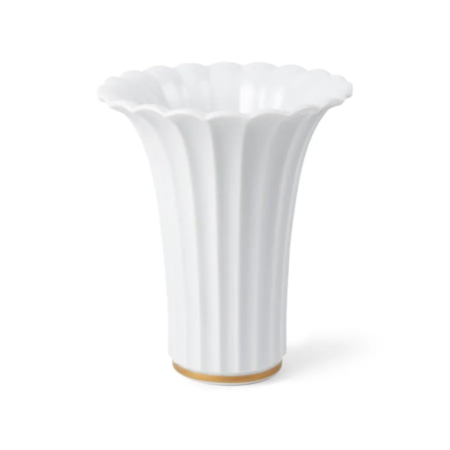 Hvid vase med guldkant, 23 cm fra<Royal Copenhagen Clearance