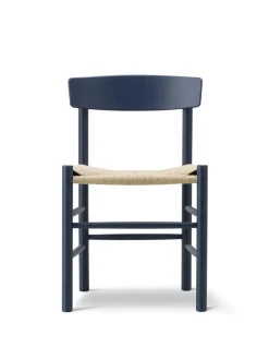 J39 Folkestolen, indigo blue af Børge Mogensen<Fredericia Furniture Discount