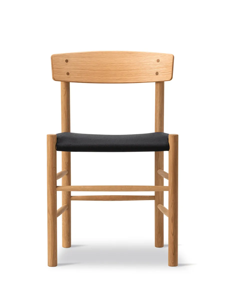 J39 Folkestolen Sædepolstret, Cognac Læder af Børge Mogensen<Fredericia Furniture Sale