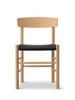 J39 Folkestolen Sædepolstret, Cognac Læder af Børge Mogensen<Fredericia Furniture Sale