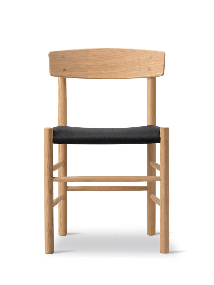 J39 Folkestolen Sædepolstret, Cognac Læder af Børge Mogensen<Fredericia Furniture Sale