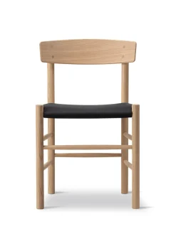 J39 Folkestolen Sædepolstret, Cognac Læder af Børge Mogensen<Fredericia Furniture Sale