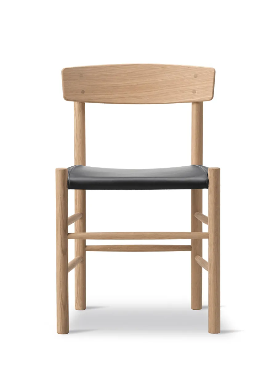 J39 Folkestolen Sædepolstret, Cognac Læder af Børge Mogensen<Fredericia Furniture Sale