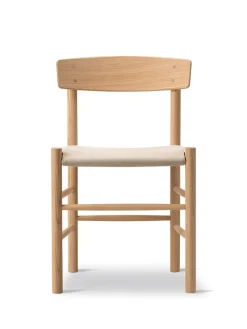 J39 Folkestolen Sædepolstret, Cognac Læder af Børge Mogensen<Fredericia Furniture Sale