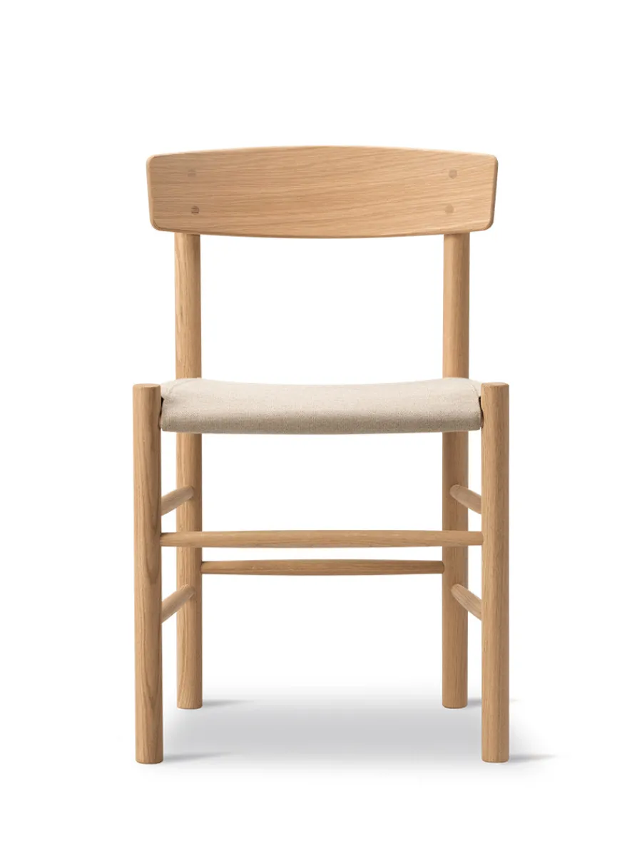 J39 Folkestolen Sædepolstret, Cognac Læder af Børge Mogensen<Fredericia Furniture Sale