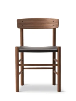 J39 Folkestolen Sædepolstret, Cognac Læder af Børge Mogensen<Fredericia Furniture Sale