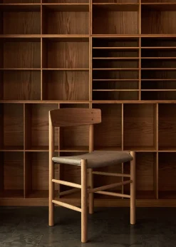 J39 Folkestolen Sædepolstret, Cognac Læder af Børge Mogensen<Fredericia Furniture Sale