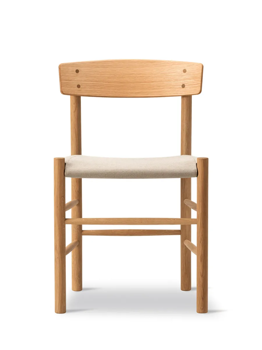 J39 Folkestolen Sædepolstret, Cognac Læder af Børge Mogensen<Fredericia Furniture Sale