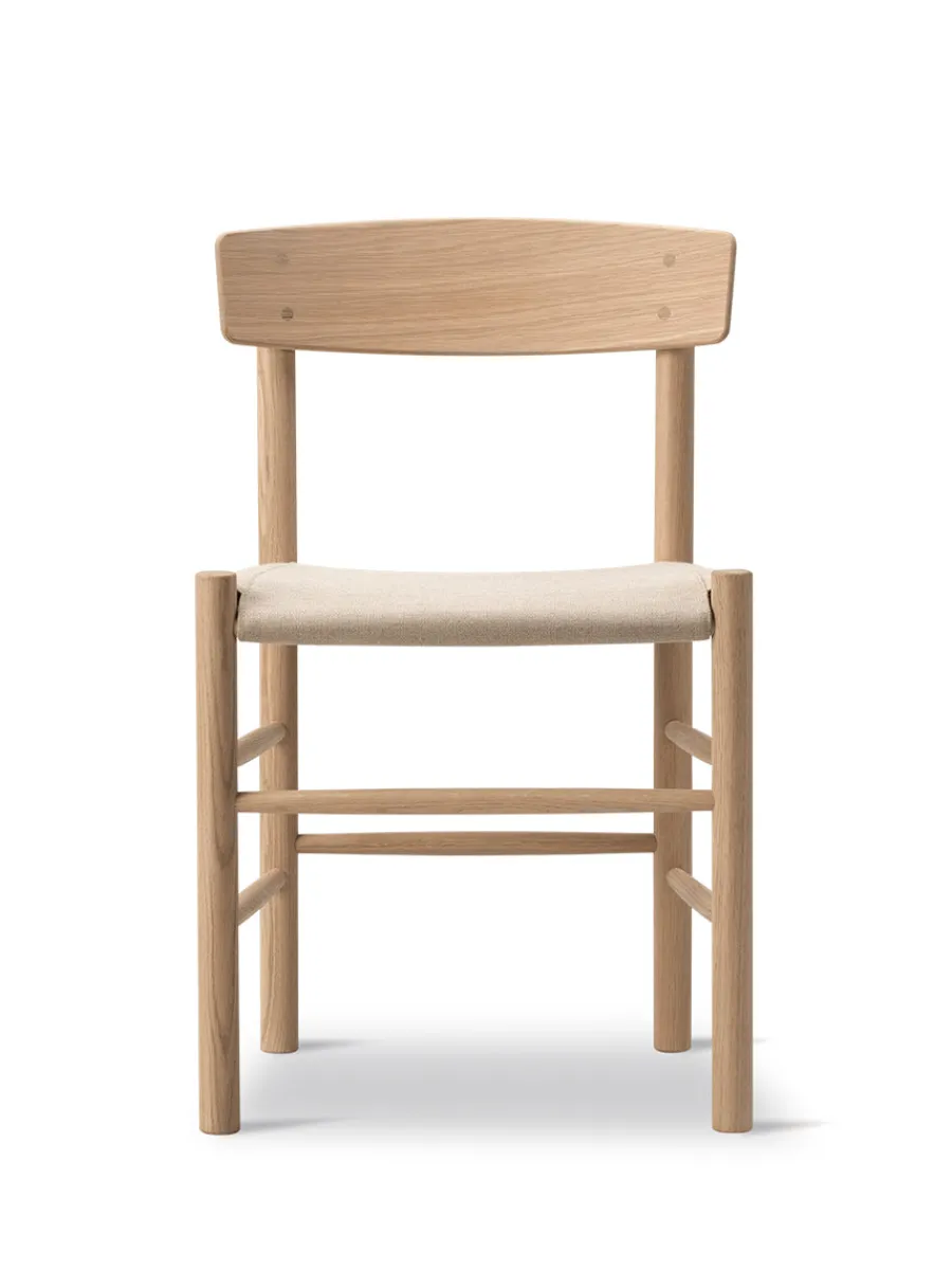 J39 Folkestolen Sædepolstret, Cognac Læder af Børge Mogensen<Fredericia Furniture Sale