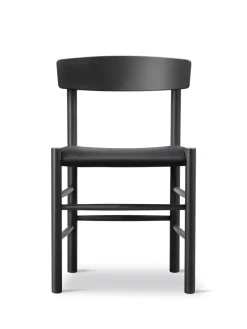 J39 Folkestolen Sædepolstret, Cognac Læder af Børge Mogensen<Fredericia Furniture Sale