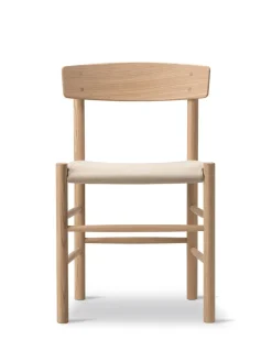 J39 Folkestolen Sædepolstret, Mørkebrun Læder af Børge Mogensen<Fredericia Furniture Best