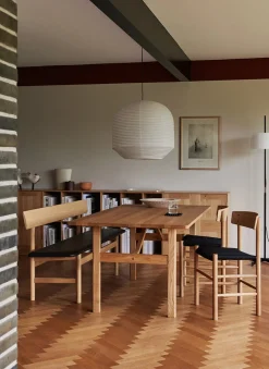 J39 Folkestolen Sædepolstret, Mørkebrun Læder af Børge Mogensen<Fredericia Furniture Best