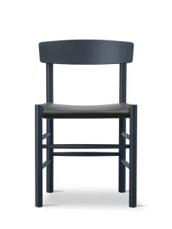 J39 Folkestolen Sædepolstret, Mørkebrun Læder af Børge Mogensen<Fredericia Furniture Best