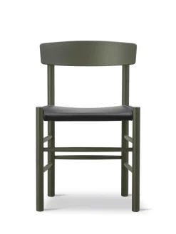 J39 Folkestolen Sædepolstret, Mørkebrun Læder af Børge Mogensen<Fredericia Furniture Best