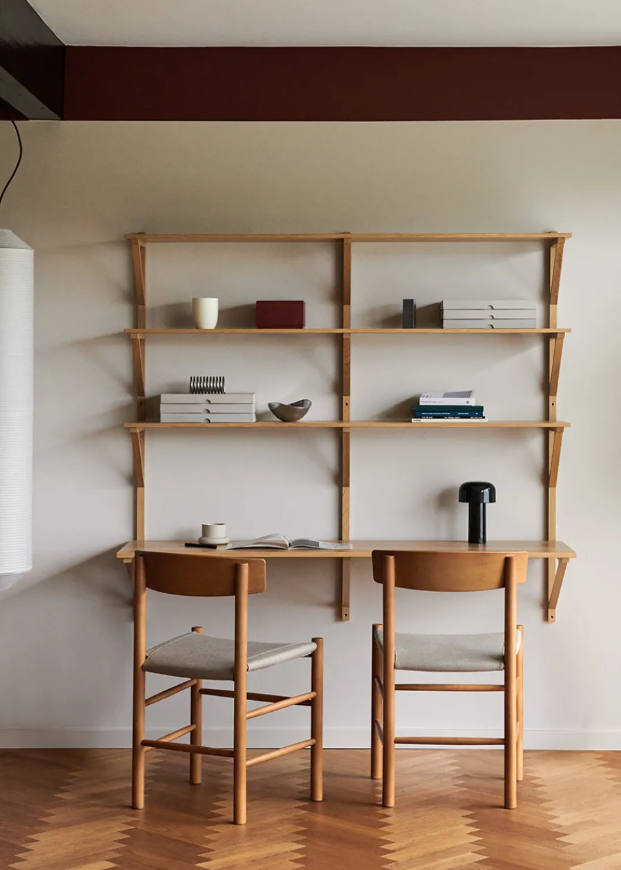 J39 Folkestolen Sædepolstret, Mørkebrun Læder af Børge Mogensen<Fredericia Furniture Best