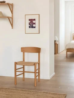 J39 Folkestolen, sortlakeret bøg af Børge Mogensen<Fredericia Furniture New