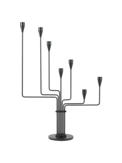 Karlsvognen Table Lysestage, sort fra<Piet Hein