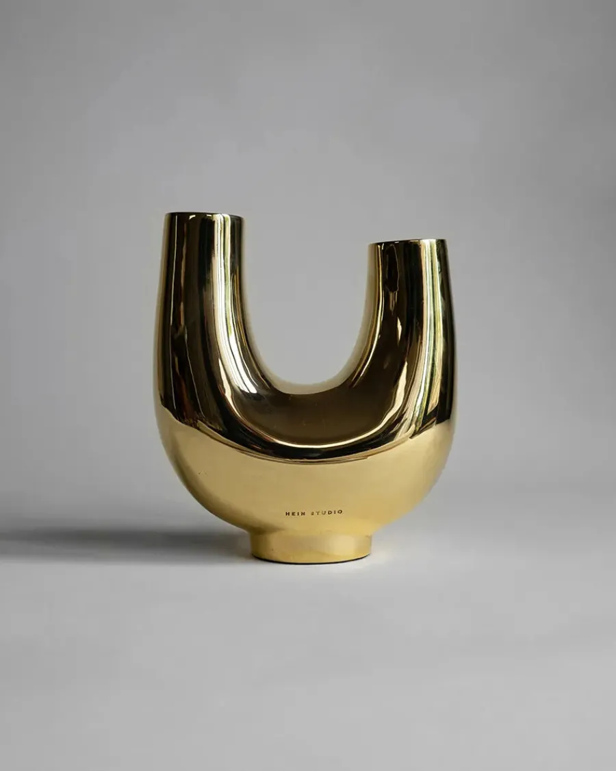 Kazumi StudioVase, gold fra Hein<Hein Studio Discount