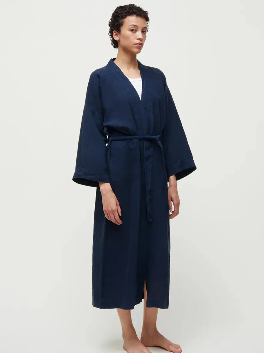 Kimono Linen, navy fra<Aiayu Discount