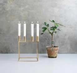 Kubus 8 Lysestage, guldbelagt fra<Audo Copenhagen New