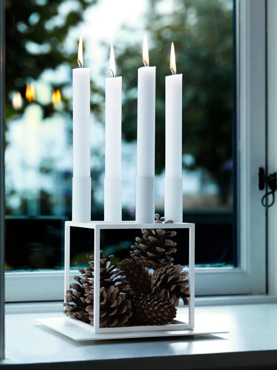 Kubus 4 Lysestage, ivory fra<Audo Copenhagen Clearance