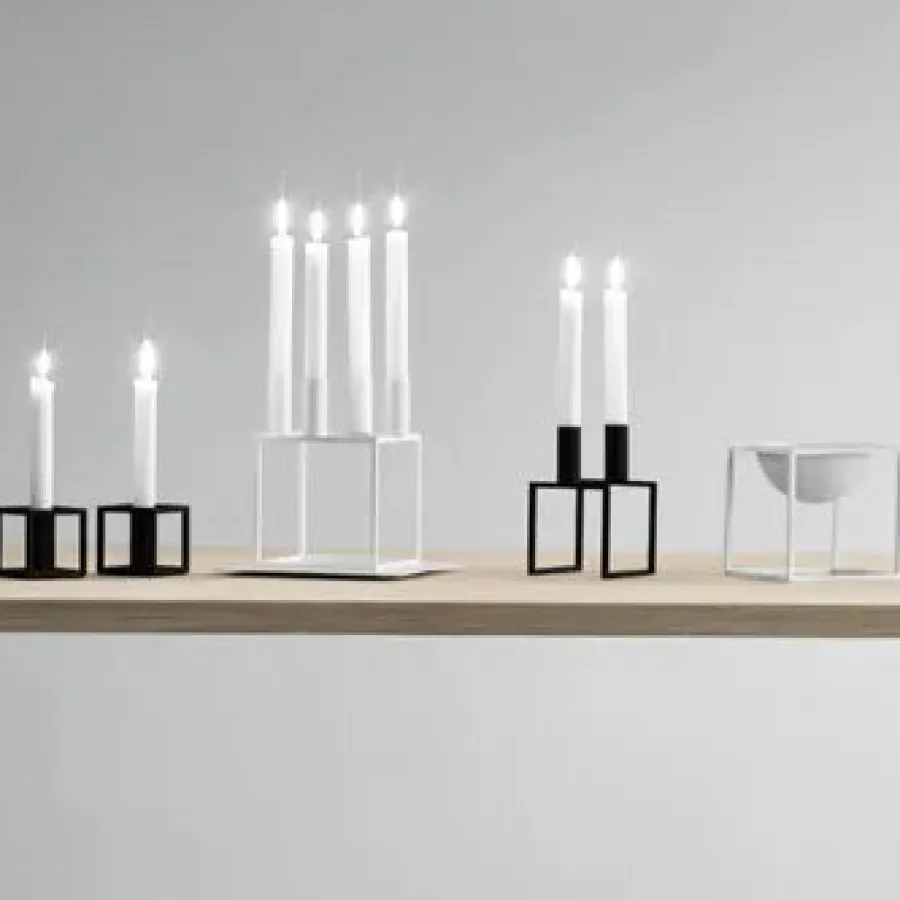 Kubus 4 Lysestage, ivory fra<Audo Copenhagen Clearance