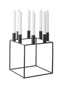 Kubus 8 Lysestage, sort fra<Audo Copenhagen New