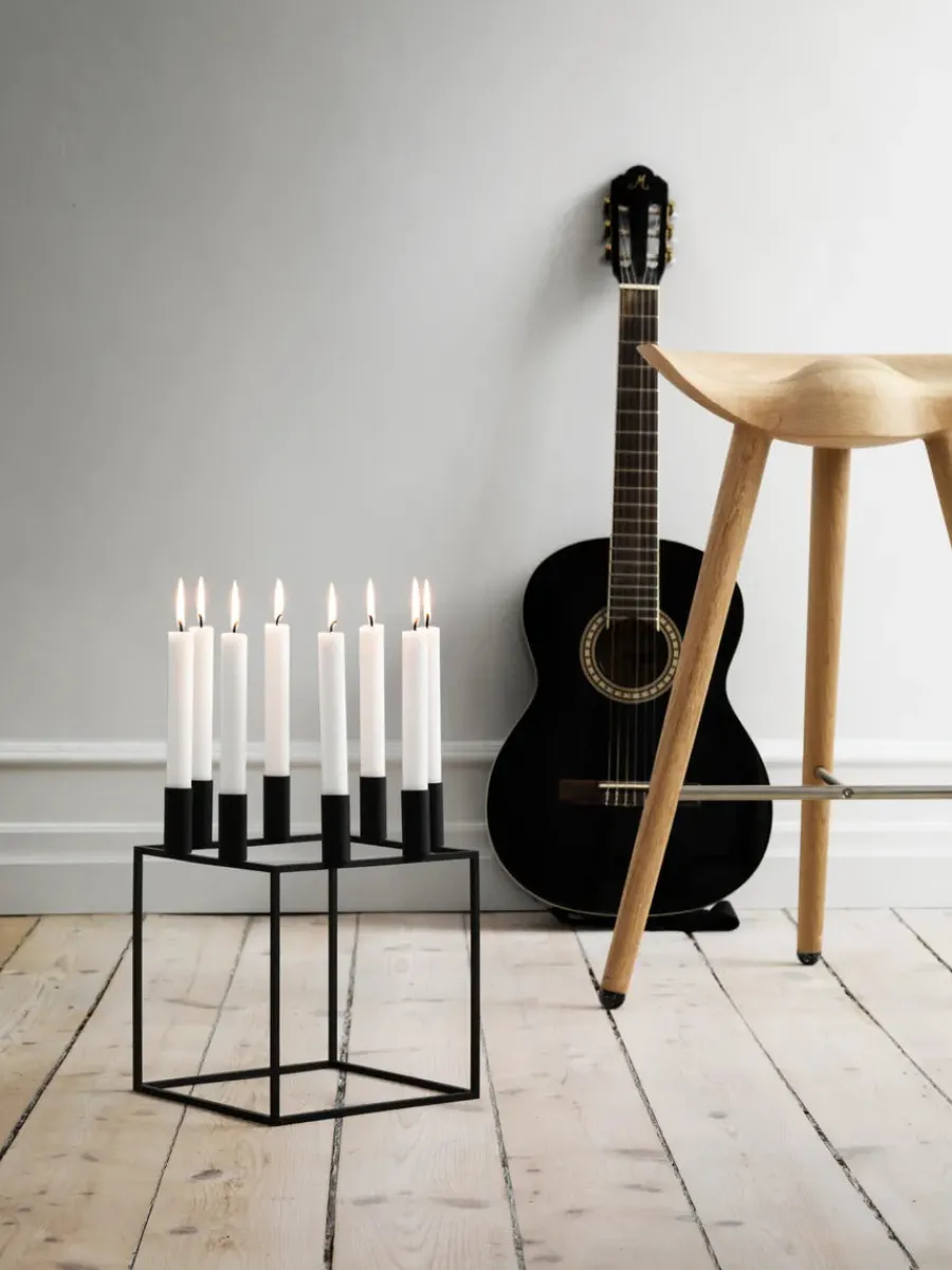 Kubus 8 Lysestage, sort fra<Audo Copenhagen New