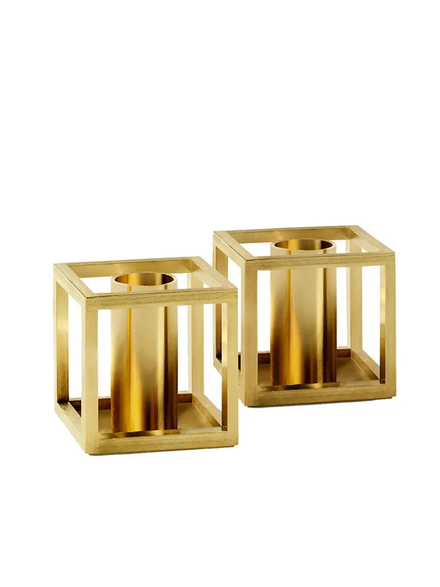 Kubus Micro lysestager, guldbelagt fra<Audo Copenhagen
