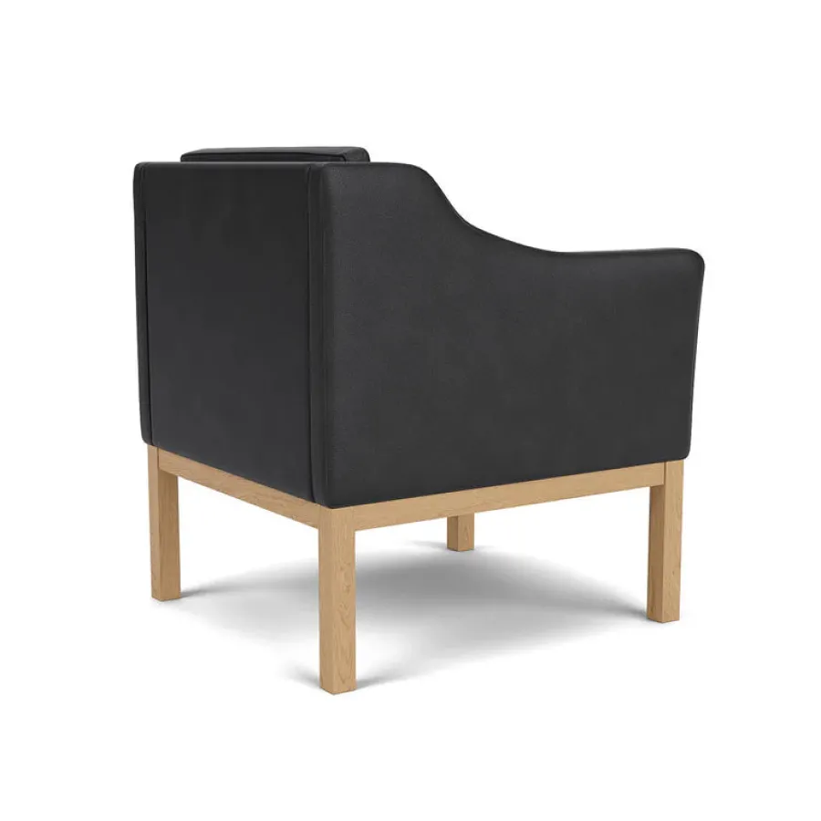 L46 MK155 lænestol, sort læder af Mogens Koch<FDB Møbler Sale
