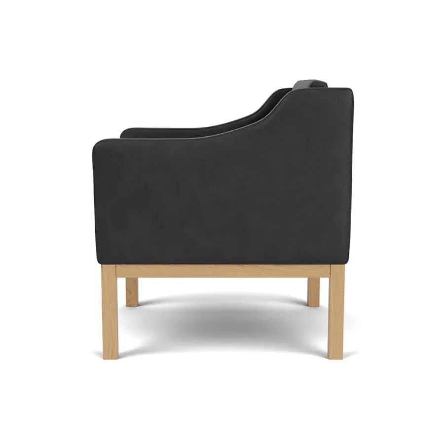 L46 MK155 lænestol, sort læder af Mogens Koch<FDB Møbler Sale