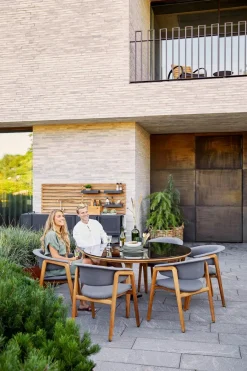 Luna Stol, teak/grey fra<Cane-line New