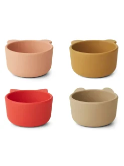 Malene silikoneskåle 4-pak, apple red/tuscany rose multi mix fra<Liewood Outlet