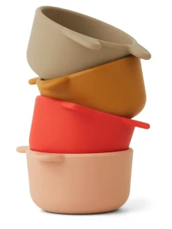 Malene silikoneskåle 4-pak, apple red/tuscany rose multi mix fra<Liewood Outlet